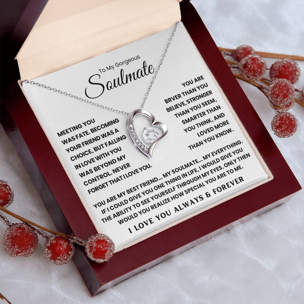 TO MY SOULMATE - YOU ARE MY BEST FRIEND... MY SOULMATE... MY EVERYTHING - FOREVER LOVE NECKLACE