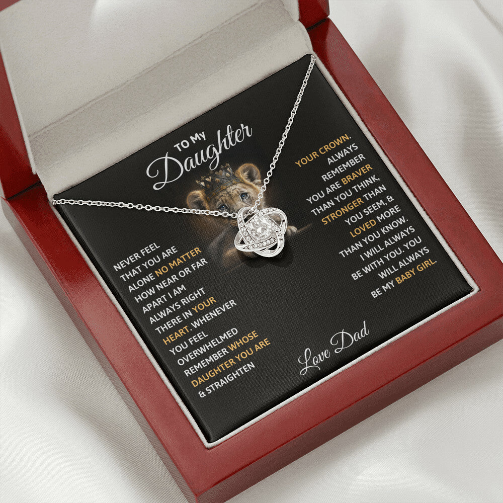 To My Daughter - I'll Always Be with You - Love Knot Necklace