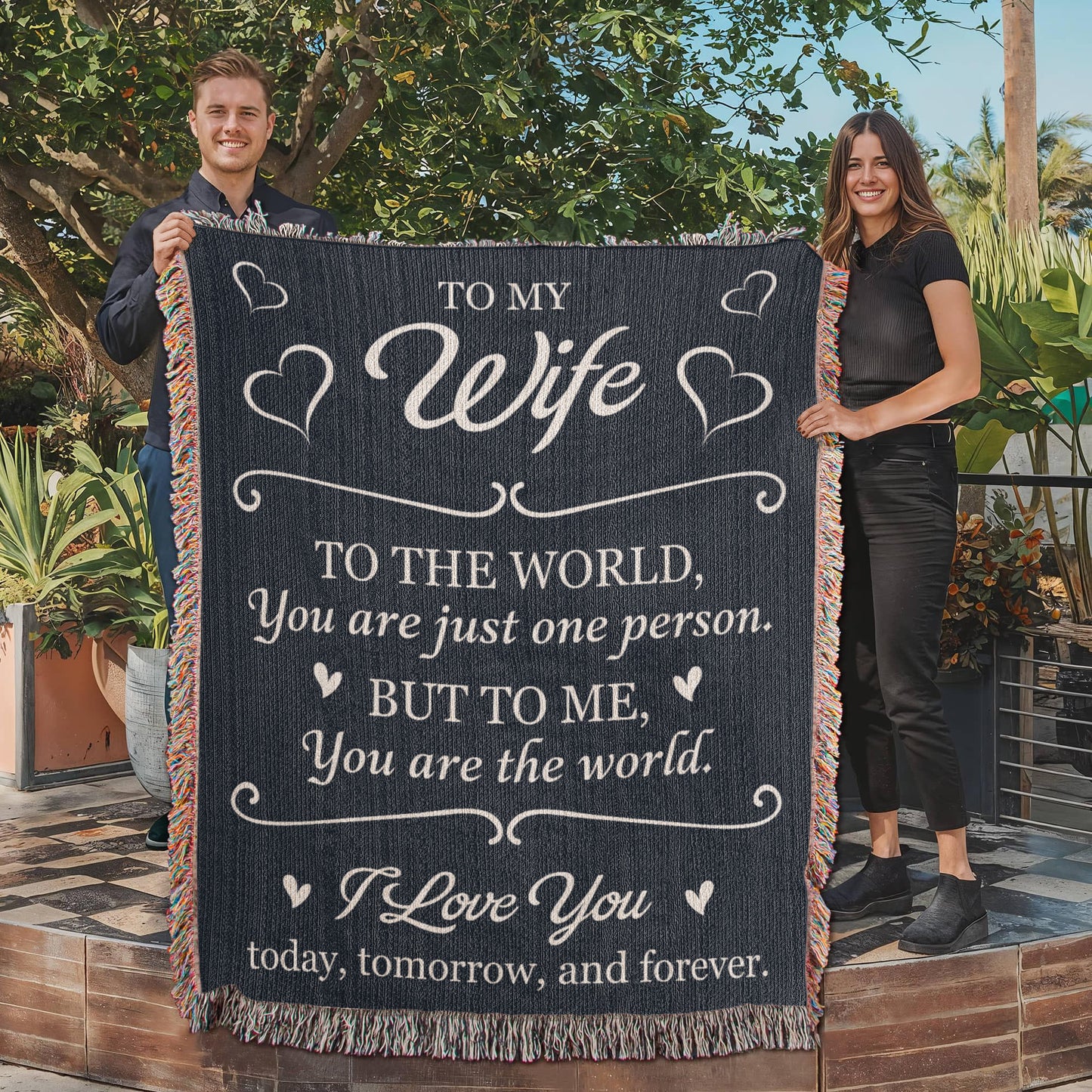 To My Wife – You Are My World Love Gift Blanket