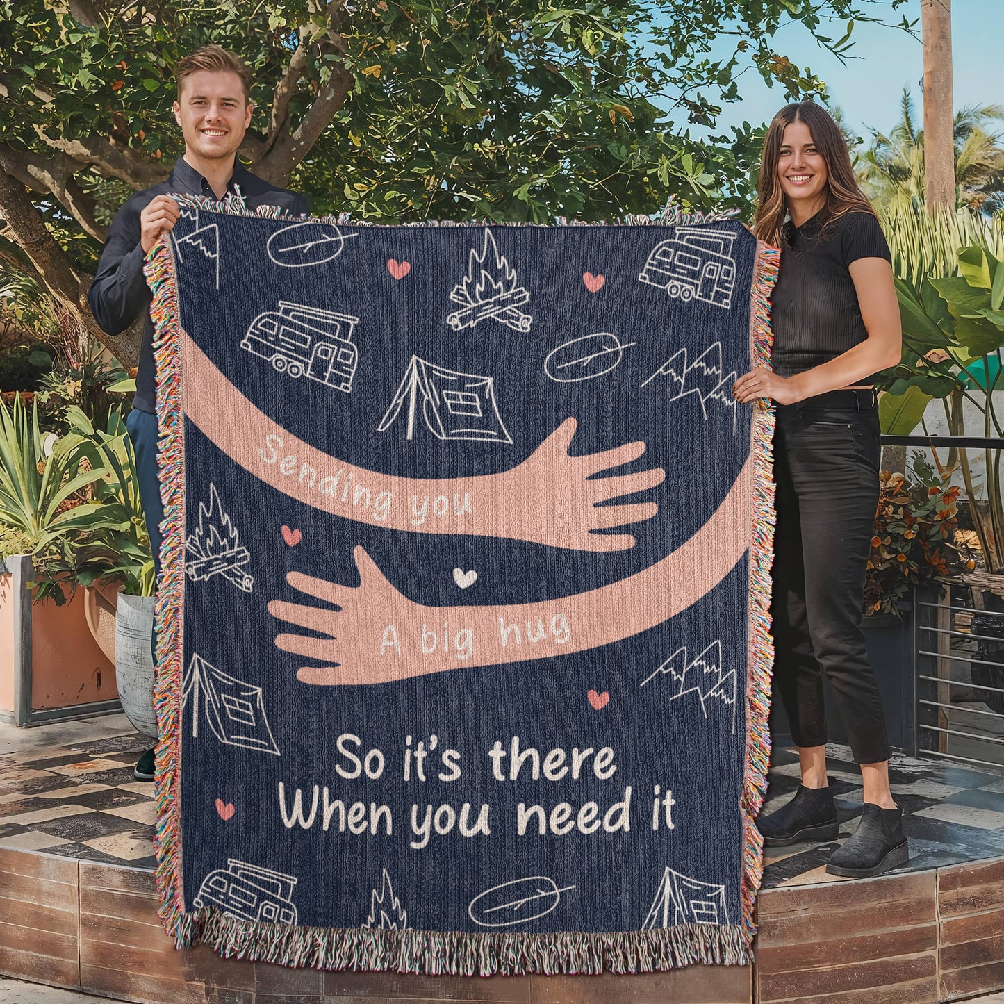 Sending You a Big Hug β Cozy Camping Blanket for Someone You Miss βΊπ
