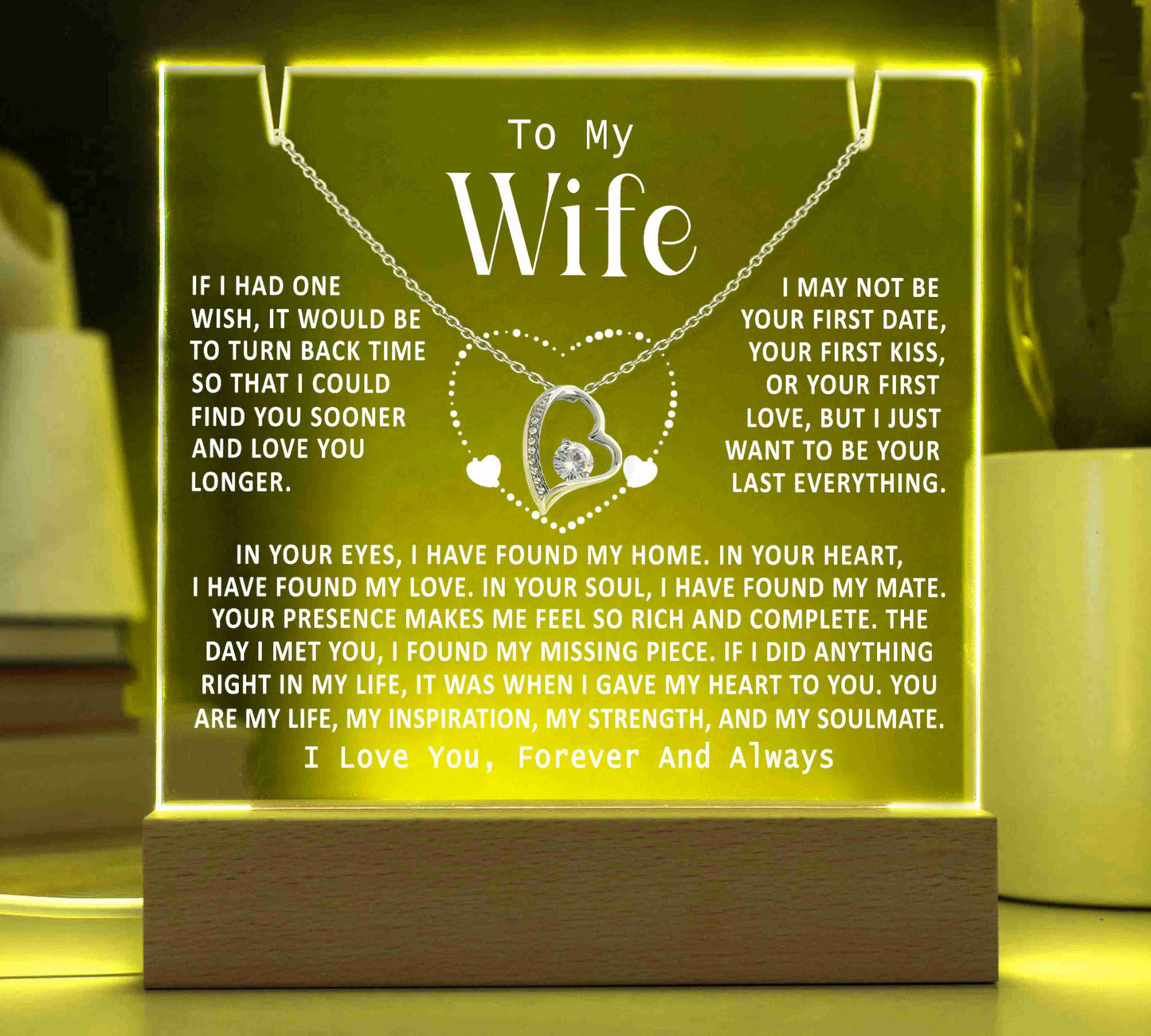 To My Wife - How Much You Mean To Me (Keepsake Acrylic Bundle)