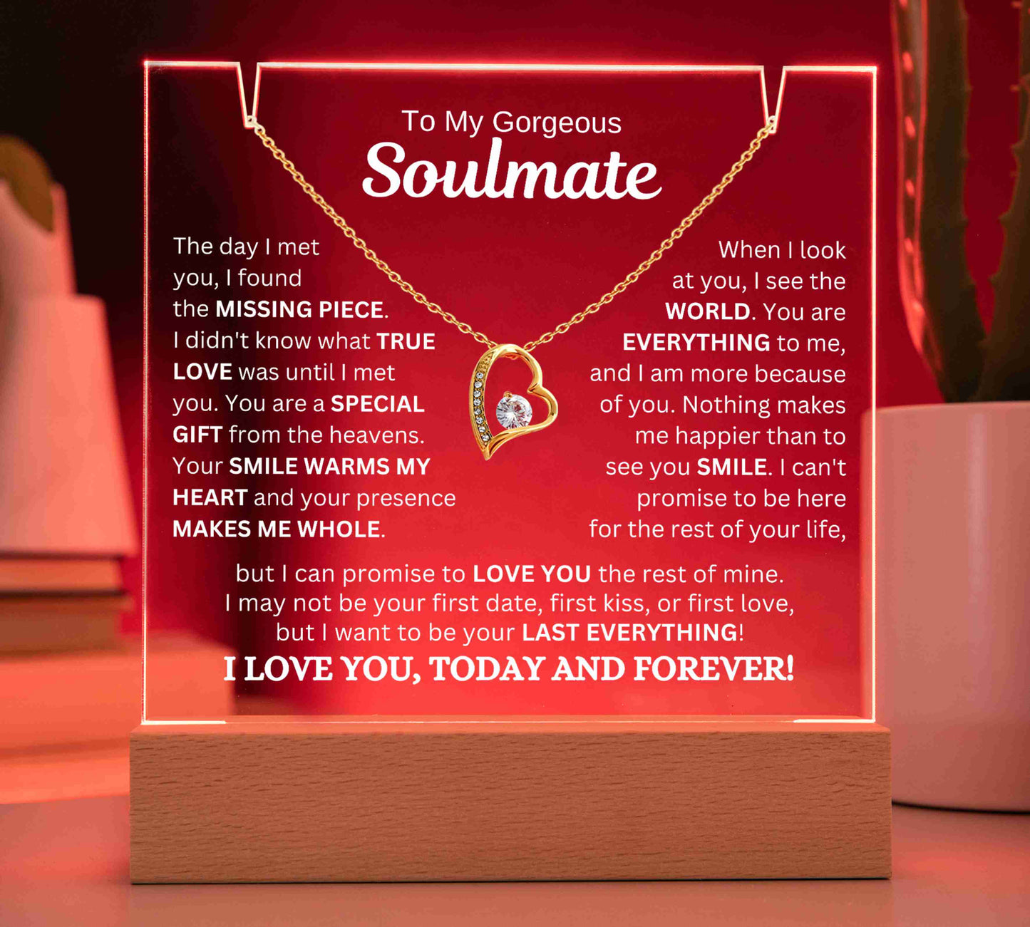 To My Soulmate - How Much You Mean To Me | Forever Love Keepsake Acrylic Bundle