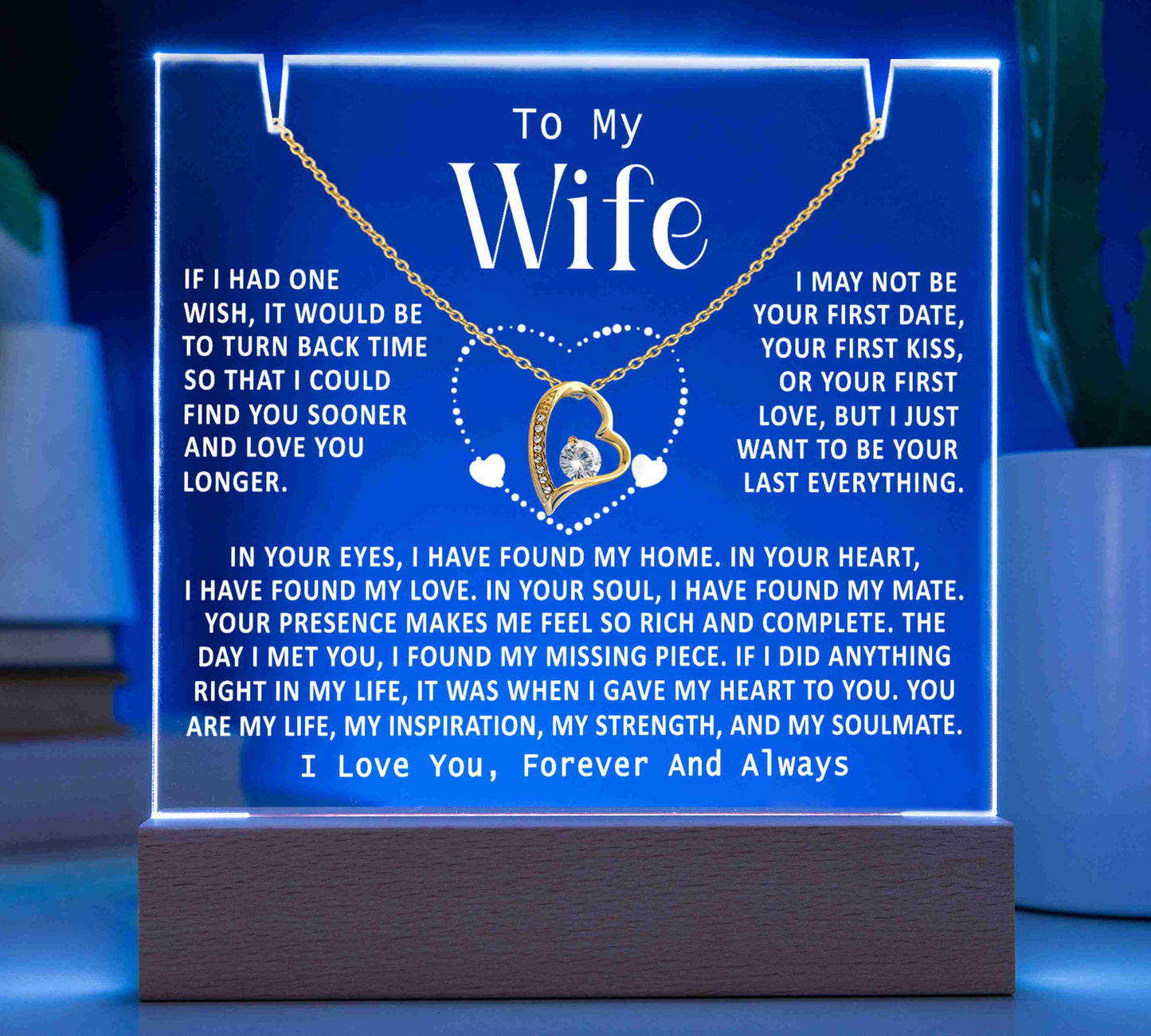 To My Wife - How Much You Mean To Me (Keepsake Acrylic Bundle)