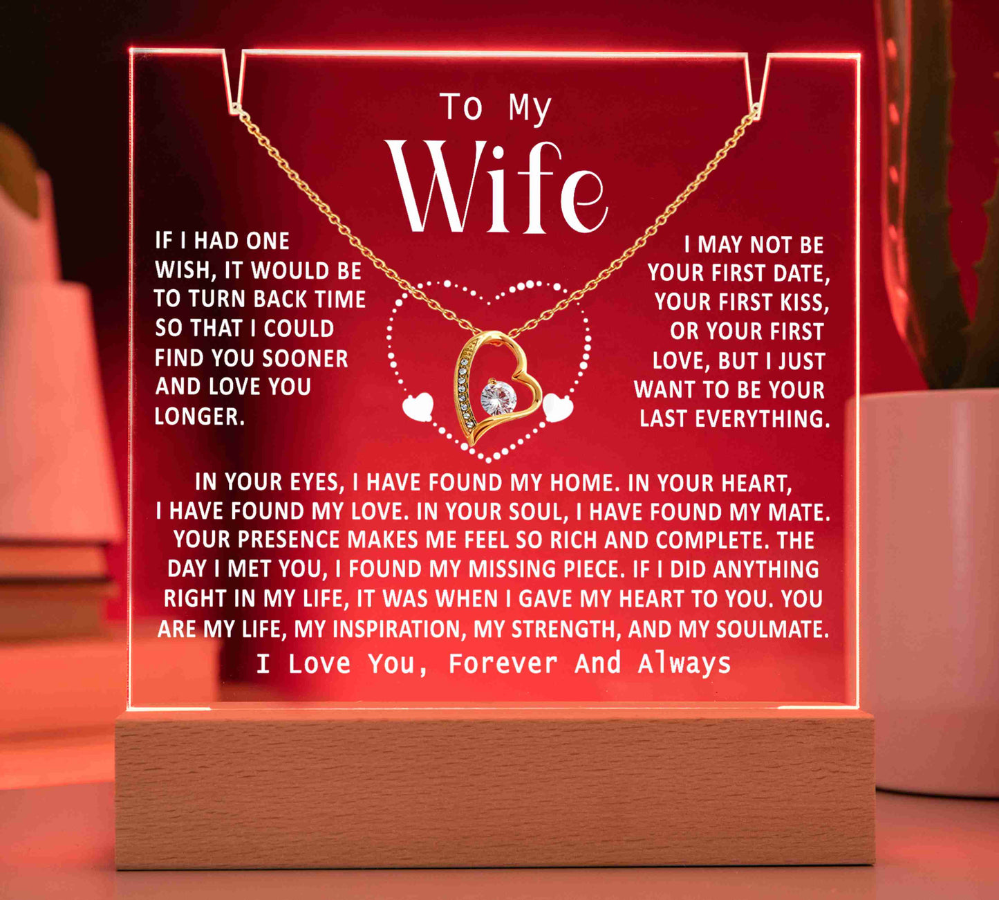 To My Wife - How Much You Mean To Me (Keepsake Acrylic Bundle)