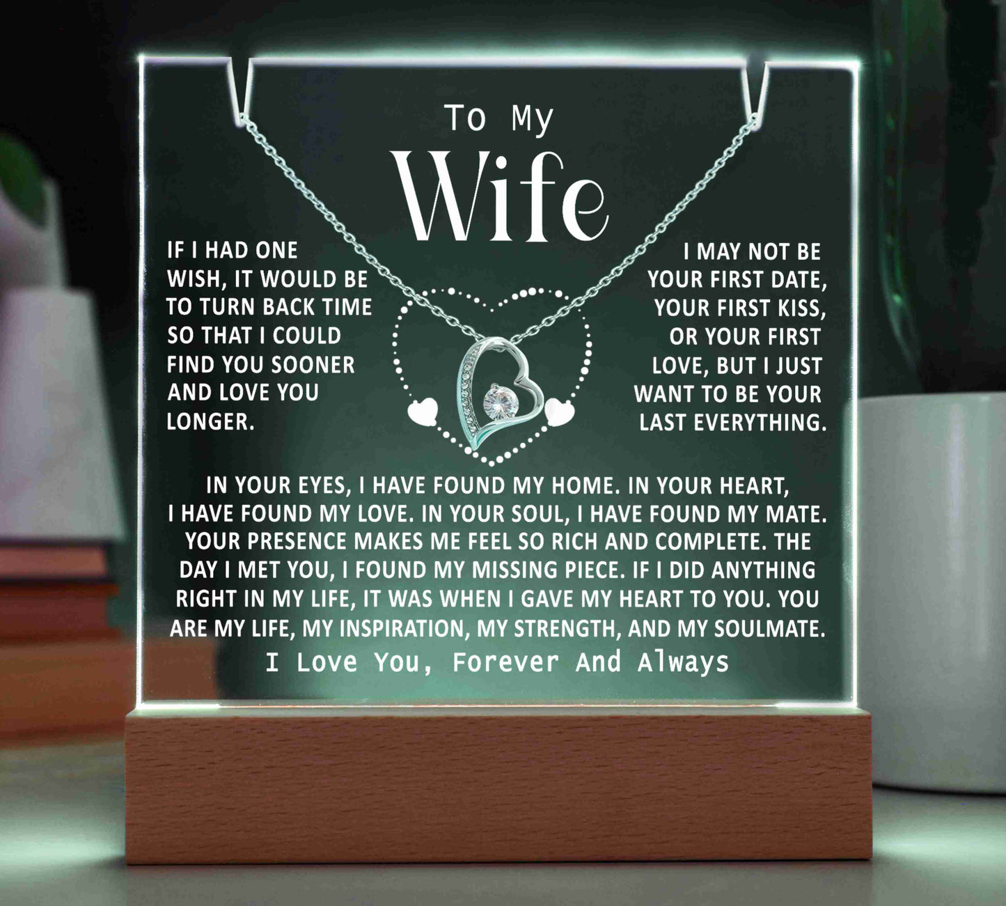 To My Wife - How Much You Mean To Me (Keepsake Acrylic Bundle)