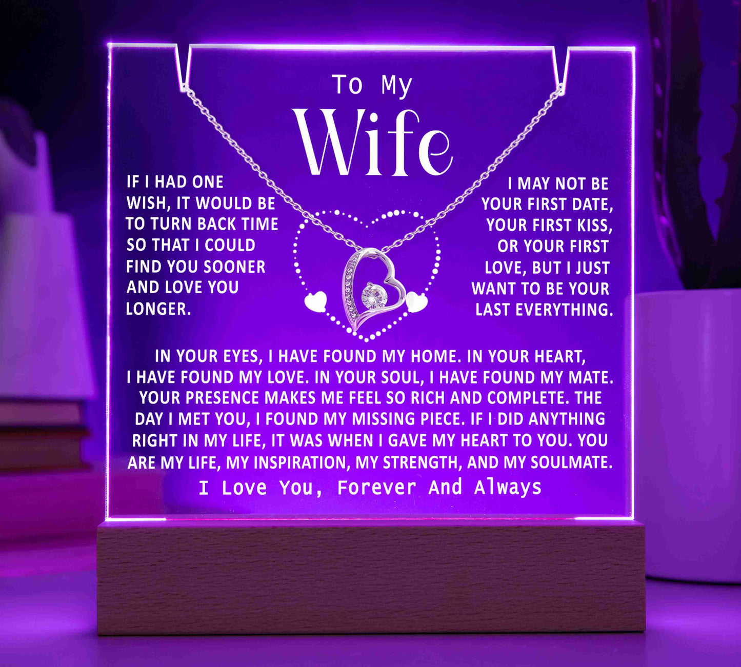 To My Wife - How Much You Mean To Me (Keepsake Acrylic Bundle)