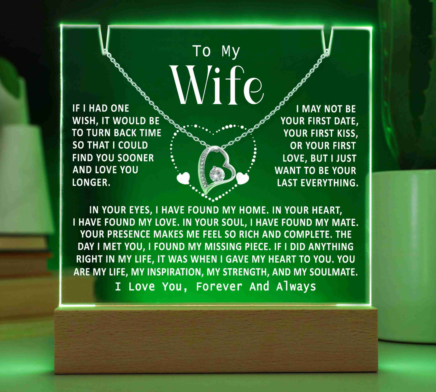 To My Wife - How Much You Mean To Me (Keepsake Acrylic Bundle)