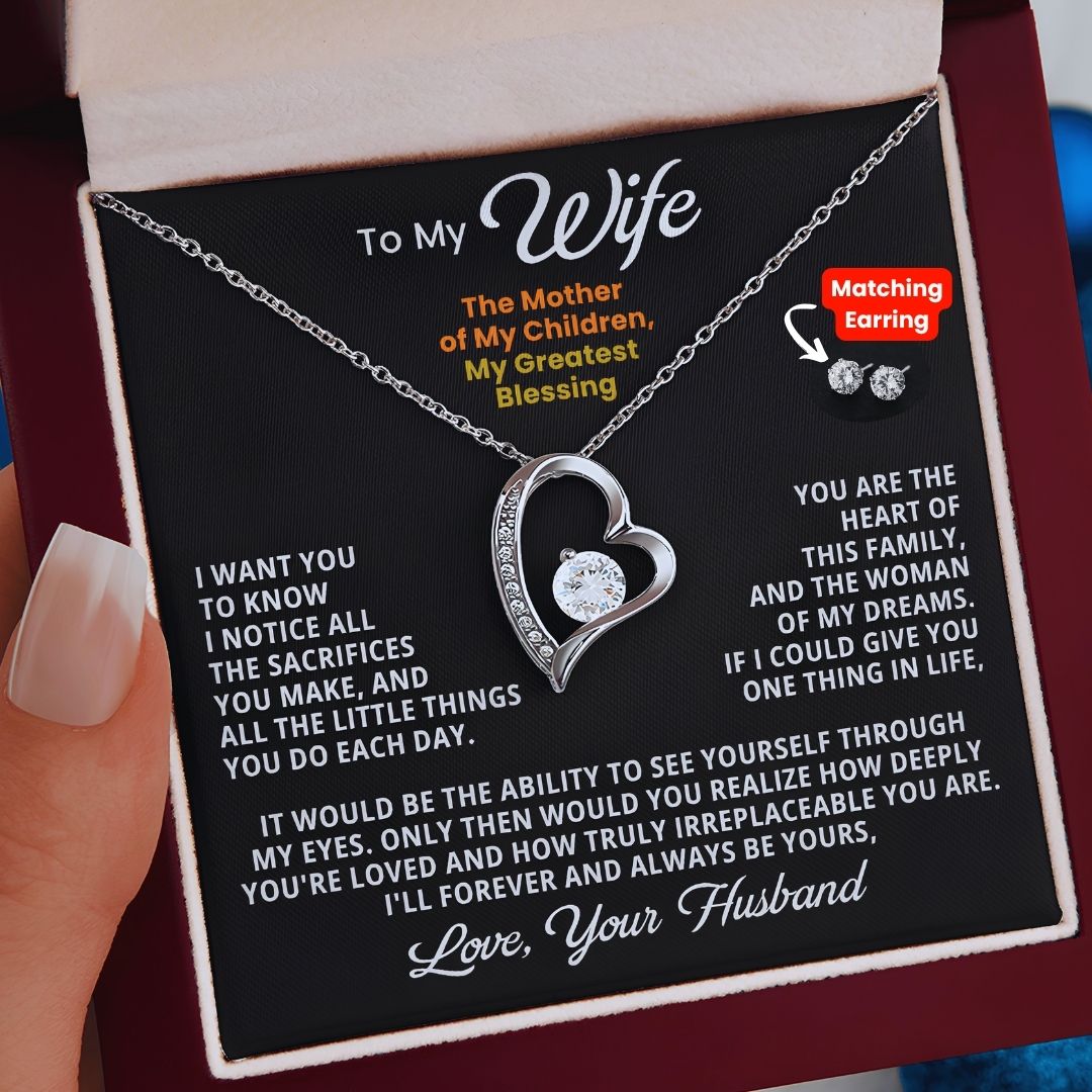 To My Beautiful Soulmate — The Mother of My Children, My Greatest Blessing ❤️ (Necklace + Free Matching Earrings)