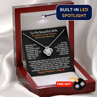 To My Beautiful Wife — The Mother of My Children, My Greatest Blessing ❤️ (Necklace + Free Matching Earrings)