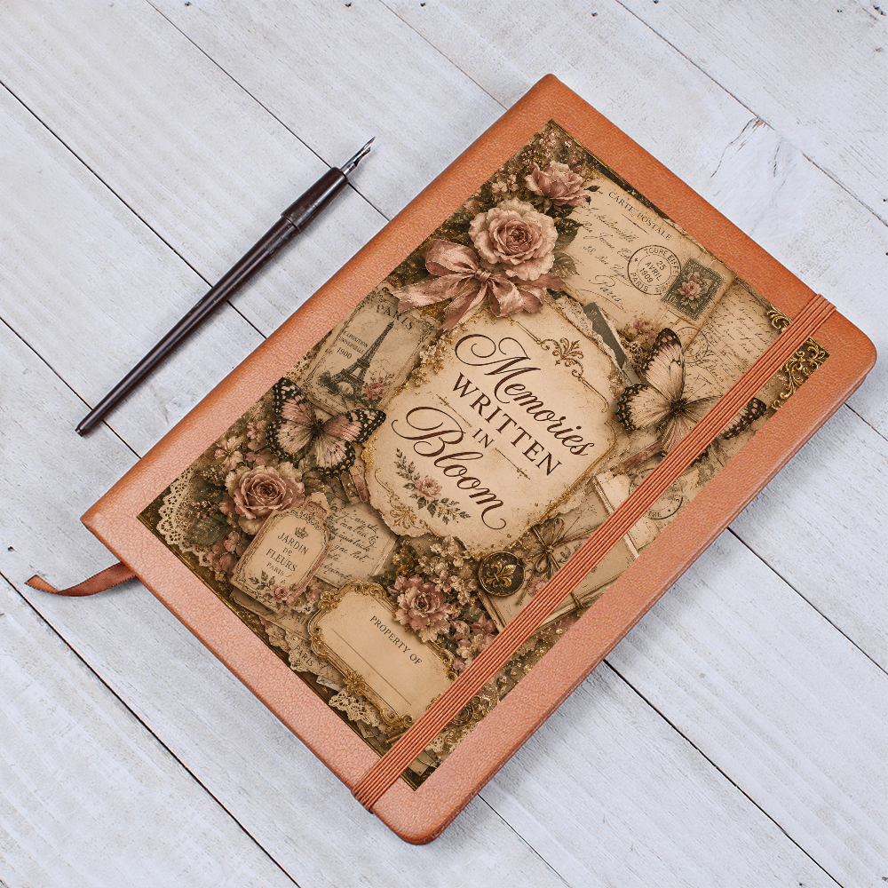 Memories Written in Bloom Graphic Journal with Gift Wrap Bundle + Personalized Note