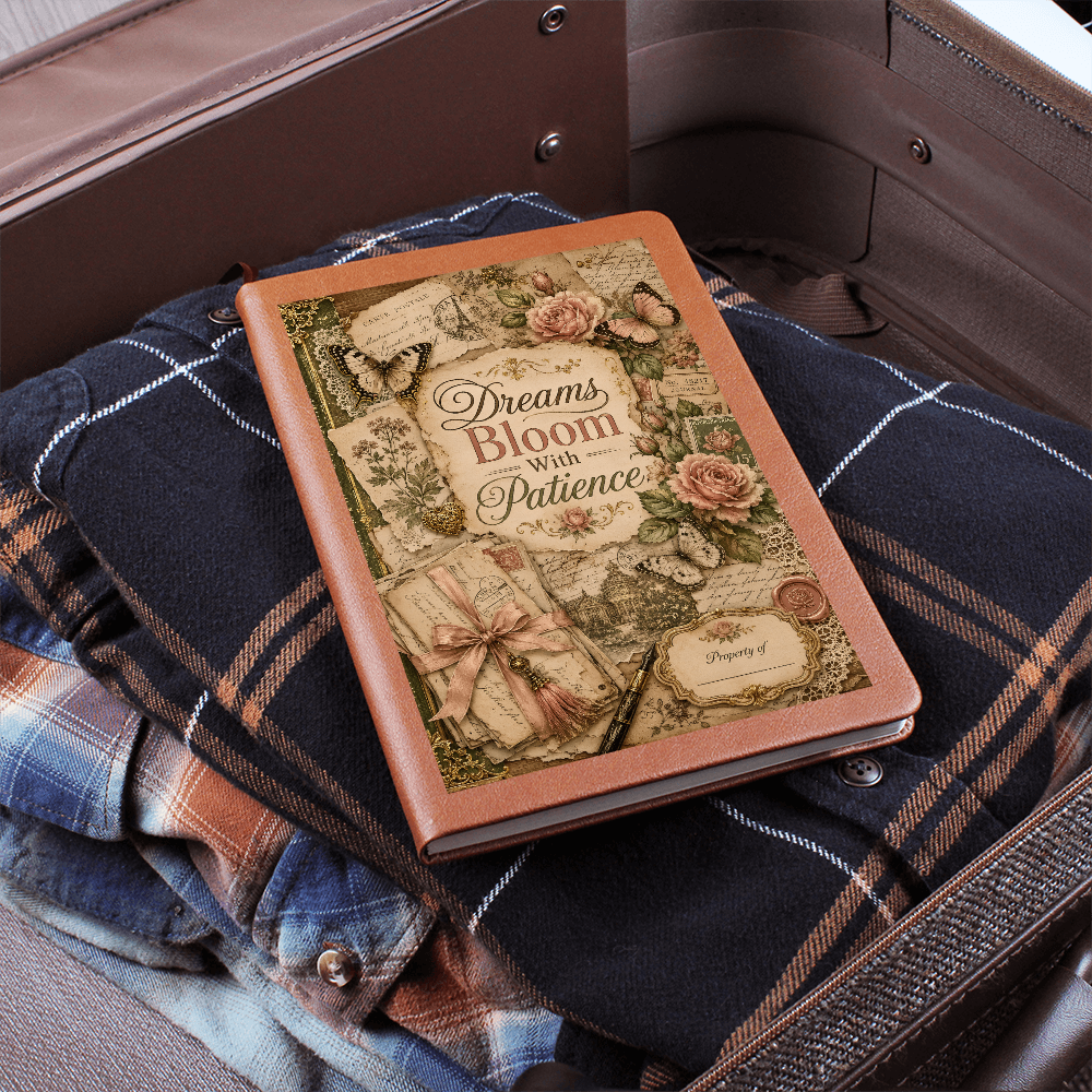 Dreams Bloom With Patience Graphic Journal with Gift Wrap Bundle + Personalized Note