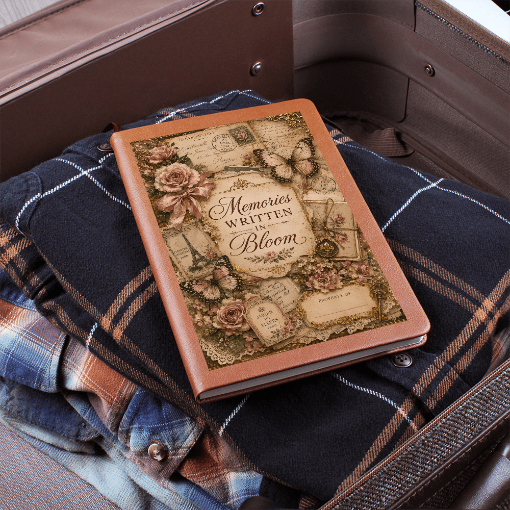 Memories Written in Bloom Graphic Journal with Gift Wrap Bundle + Personalized Note