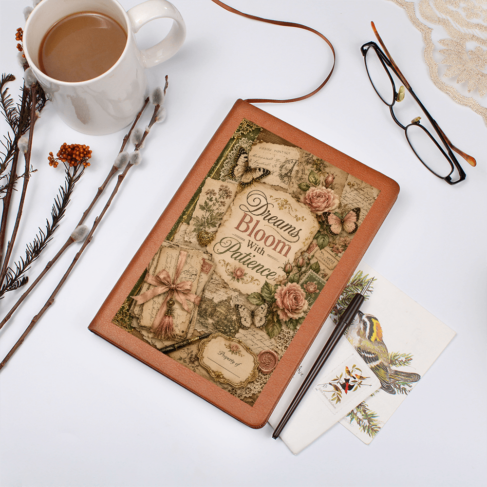 Dreams Bloom With Patience Graphic Journal with Gift Wrap Bundle + Personalized Note