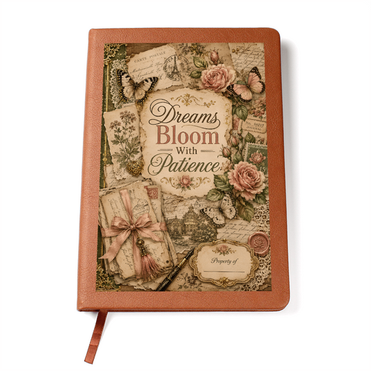 Dreams Bloom With Patience Graphic Journal with Gift Wrap Bundle + Personalized Note