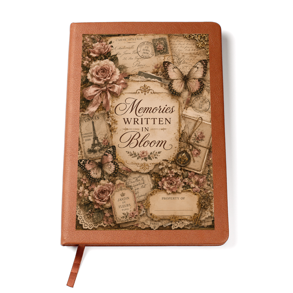 Memories Written in Bloom Graphic Journal with Gift Wrap Bundle + Personalized Note