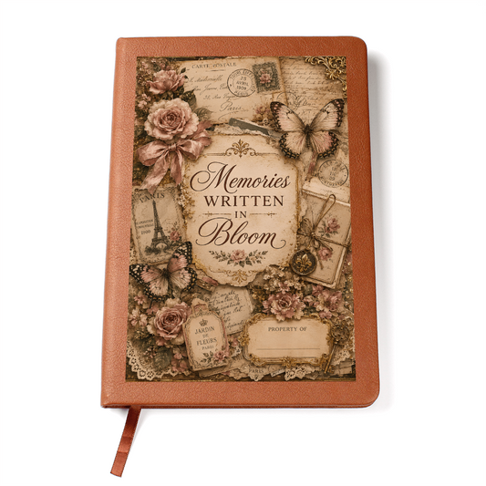 Memories Written in Bloom Graphic Journal with Gift Wrap Bundle + Personalized Note