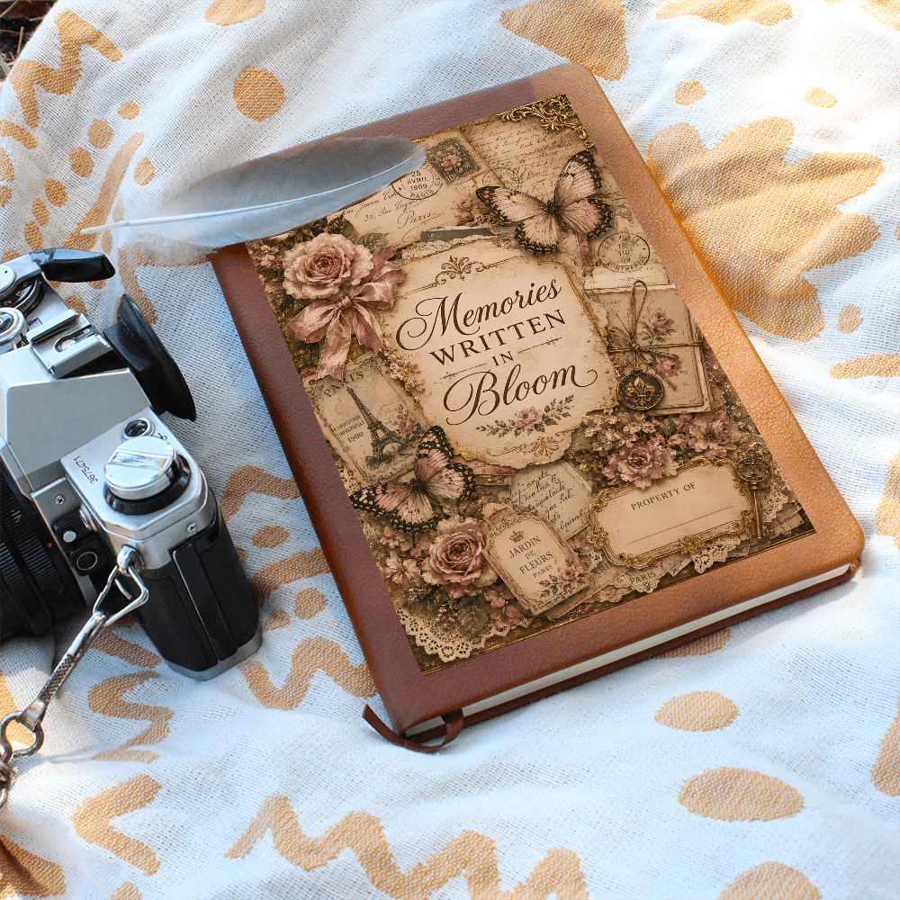 Memories Written in Bloom Graphic Journal with Gift Wrap Bundle + Personalized Note