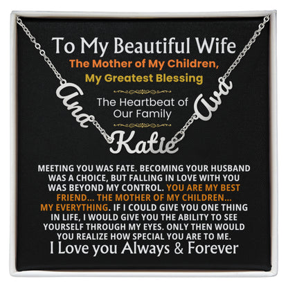 multiple name necklace for wife