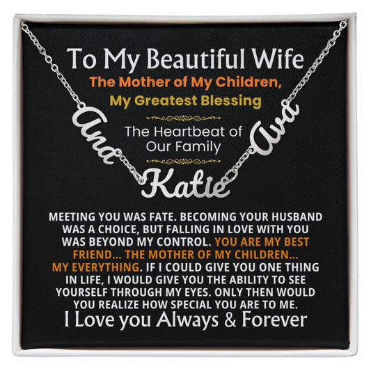 multiple name necklace for wife