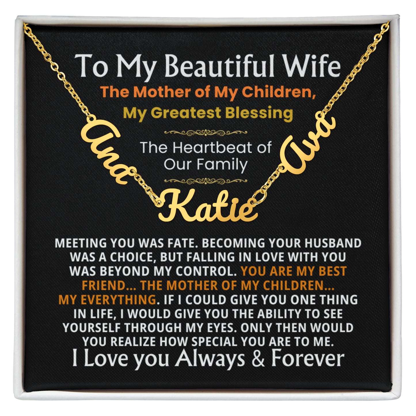 multiple name necklace for wife