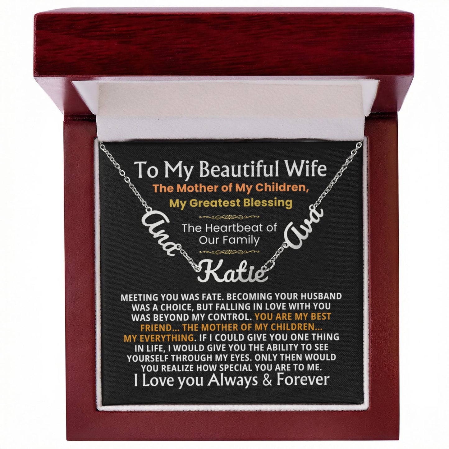 multiple name necklace for wife