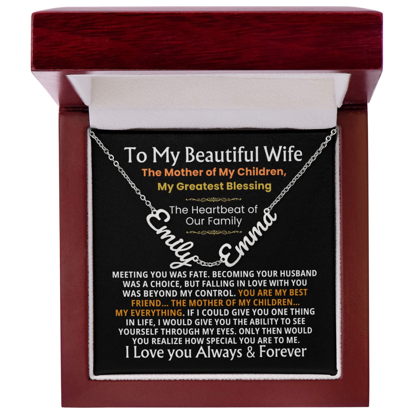 multiple name necklace for wife