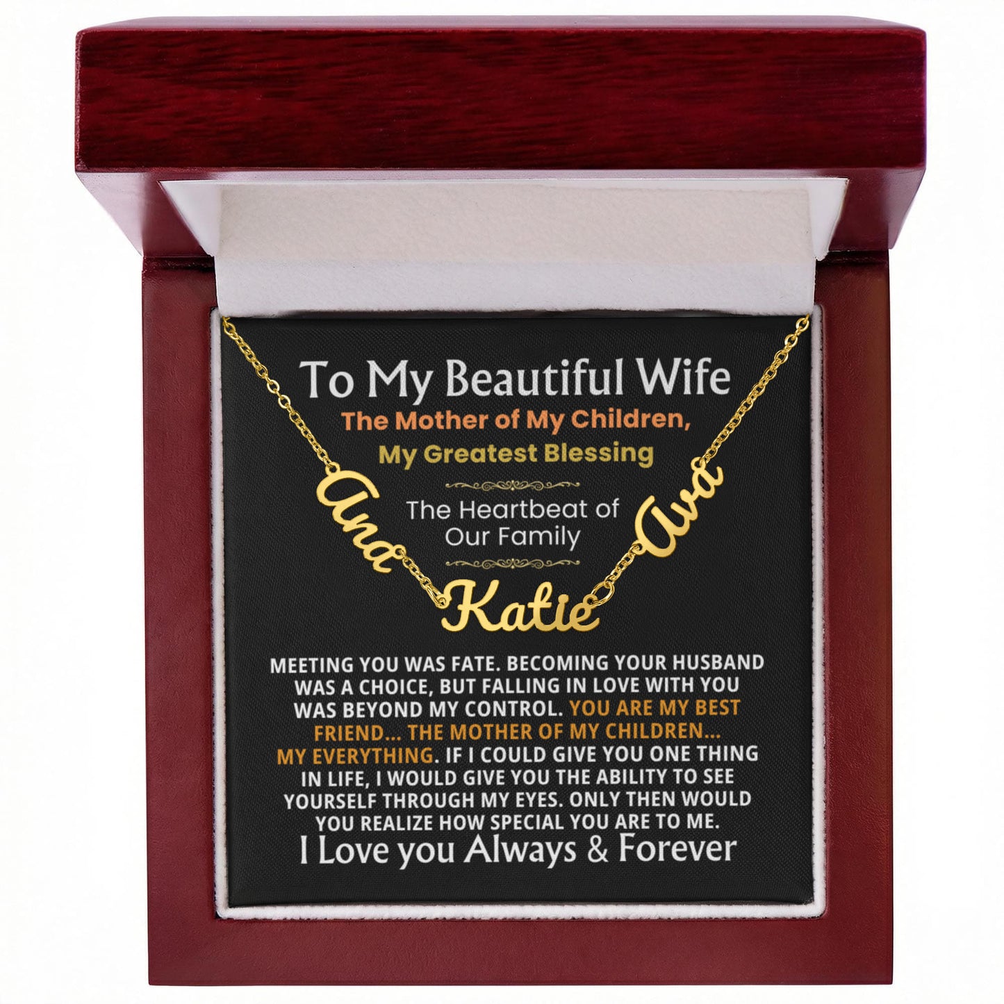 multiple name necklace for wife