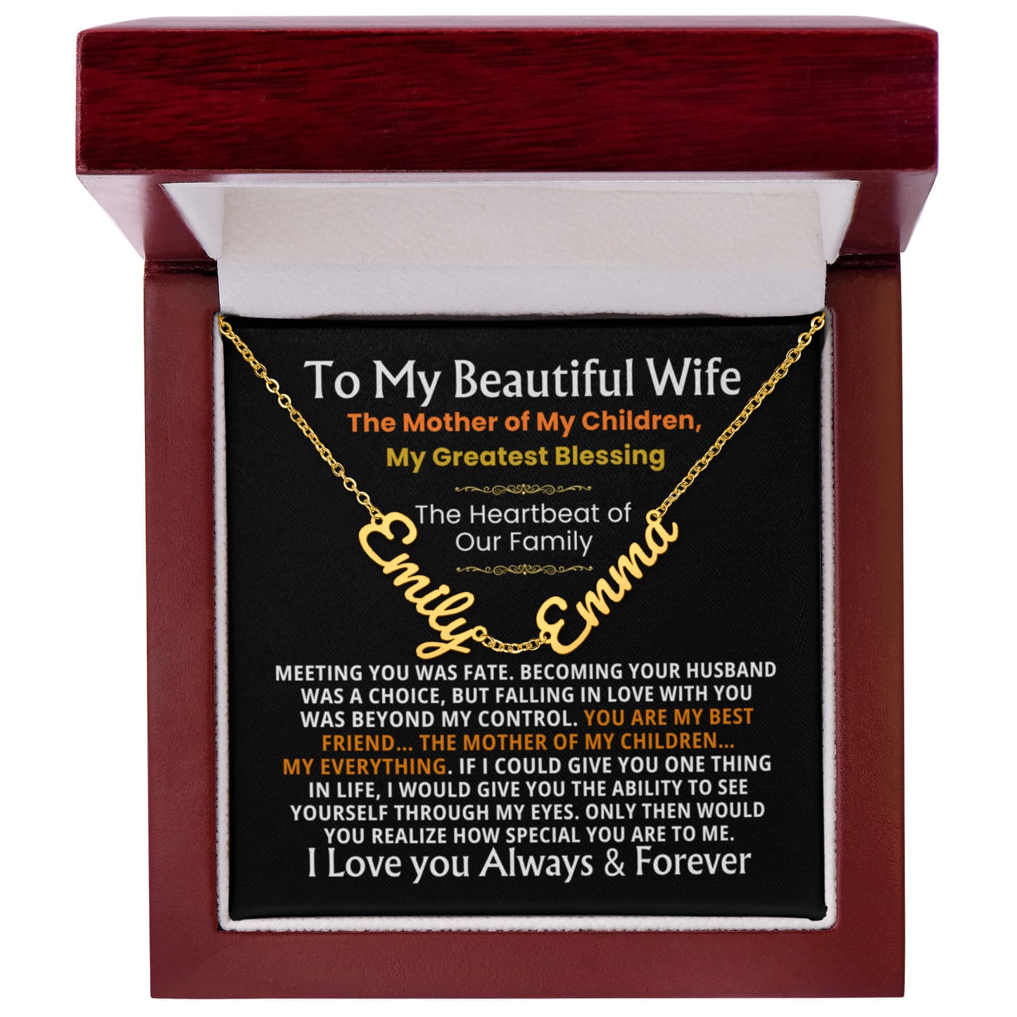 multiple name necklace for wife