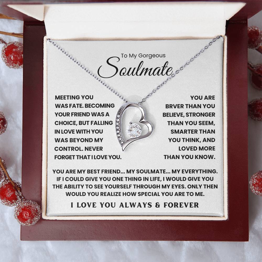 TO MY SOULMATE - YOU ARE MY BEST FRIEND... MY SOULMATE... MY EVERYTHING - FOREVER LOVE NECKLACE