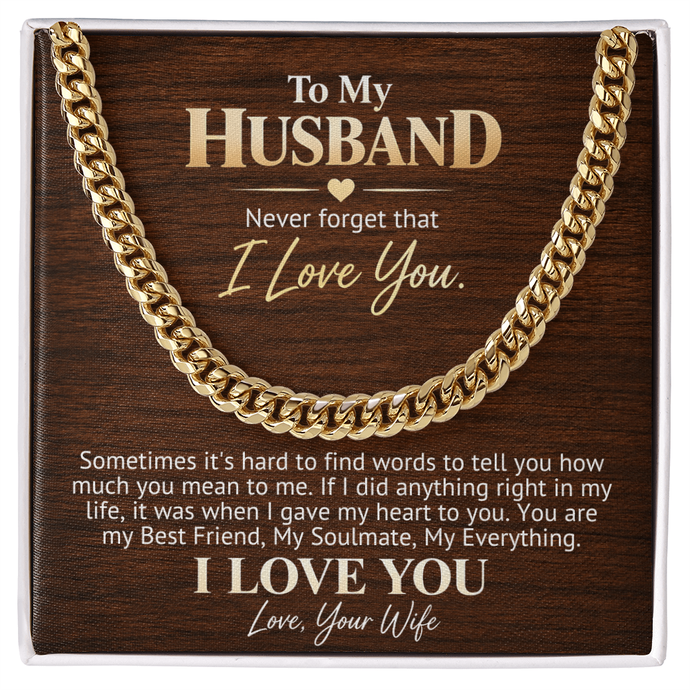 Cuban Link Chain Gift for Husband — My Best Friend, My Soulmate