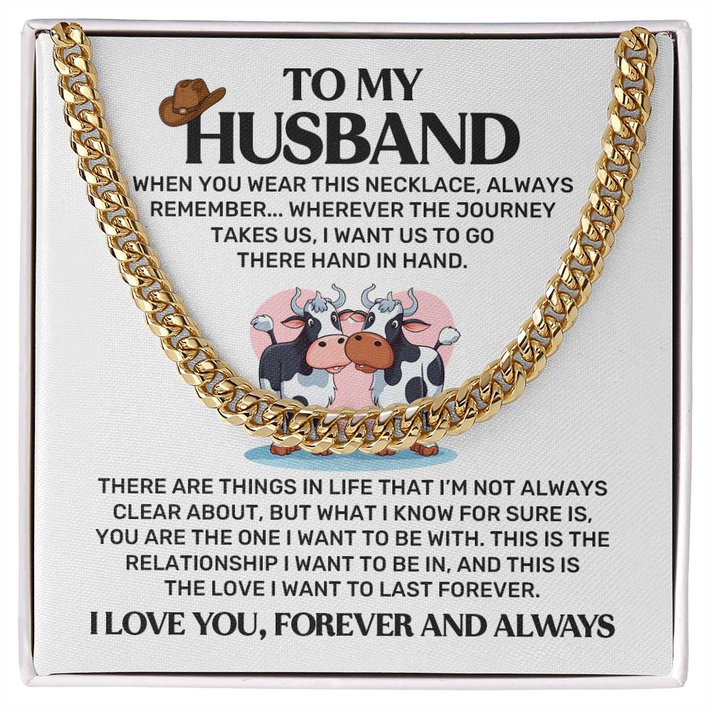 To My Cow Loving Husband Necklace