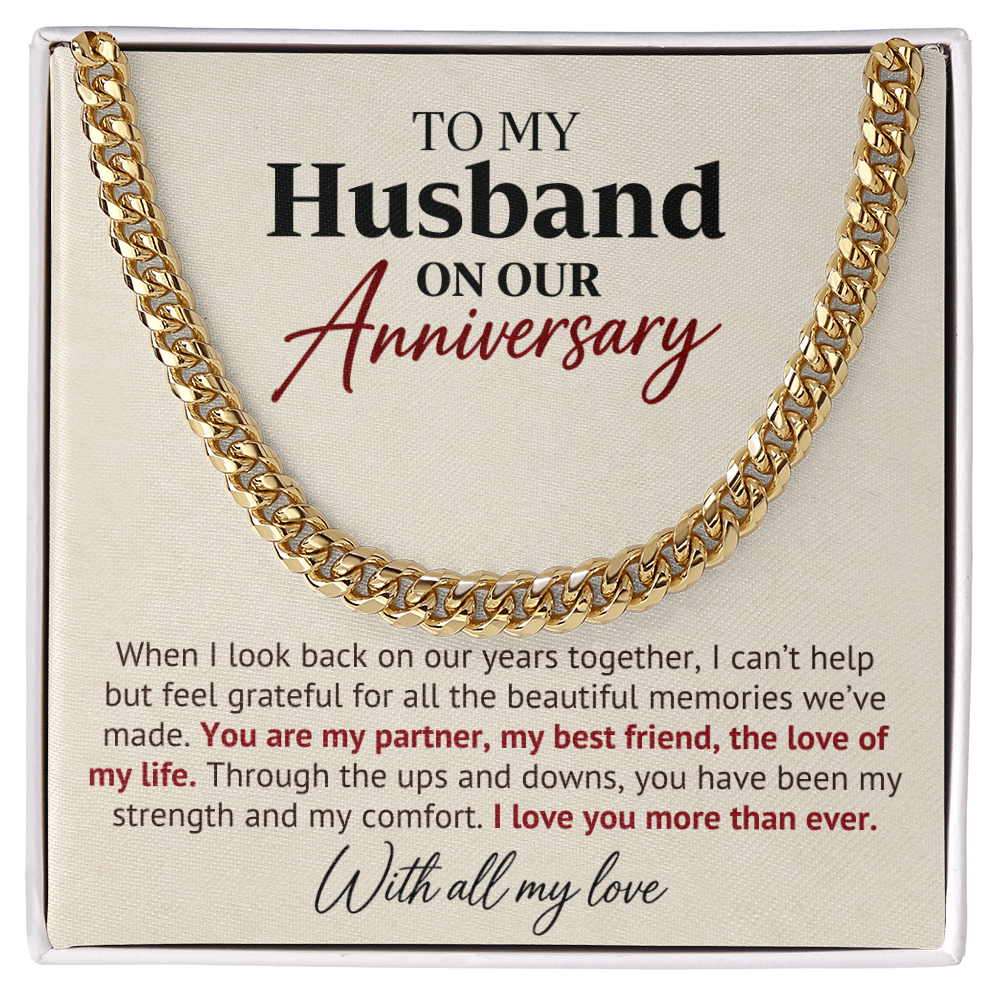 Anniversary Cuban Link Chain Gift for Husband — Love Of My Life