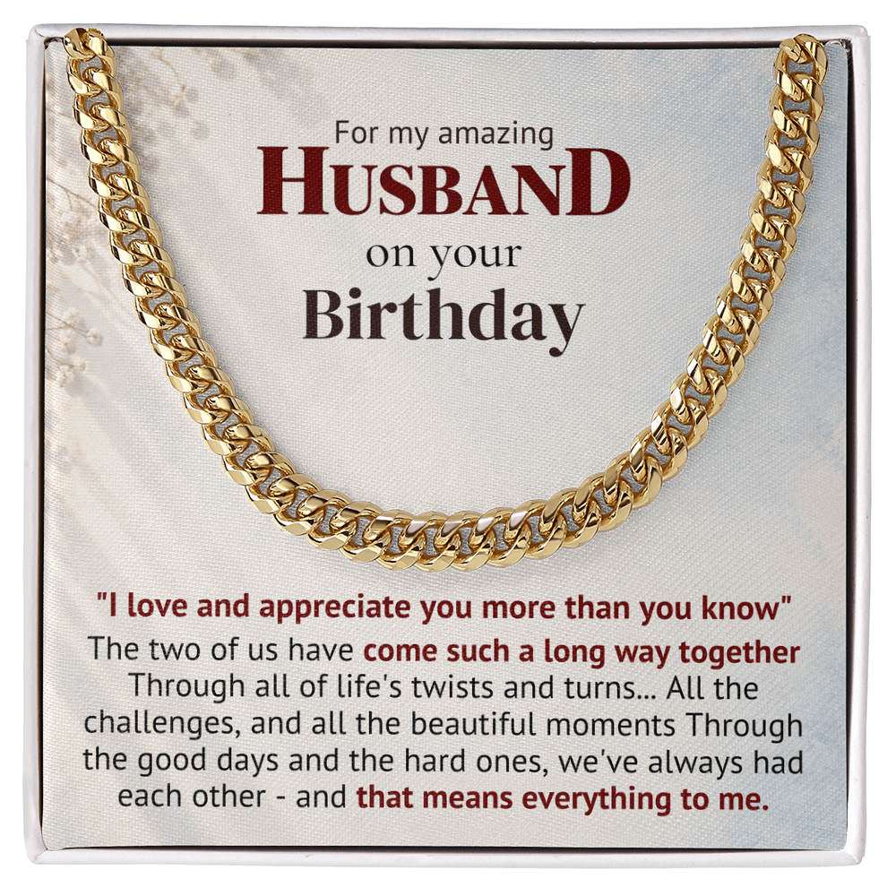 Amazing Husband Birthday Gift Chain – Our Journey Together