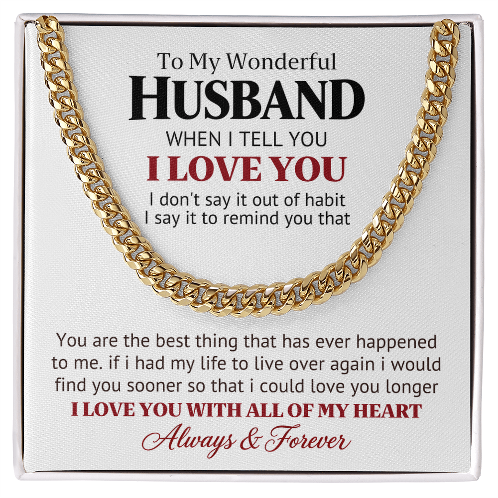 Wonderful Husband Gift Chain – Love You Longer