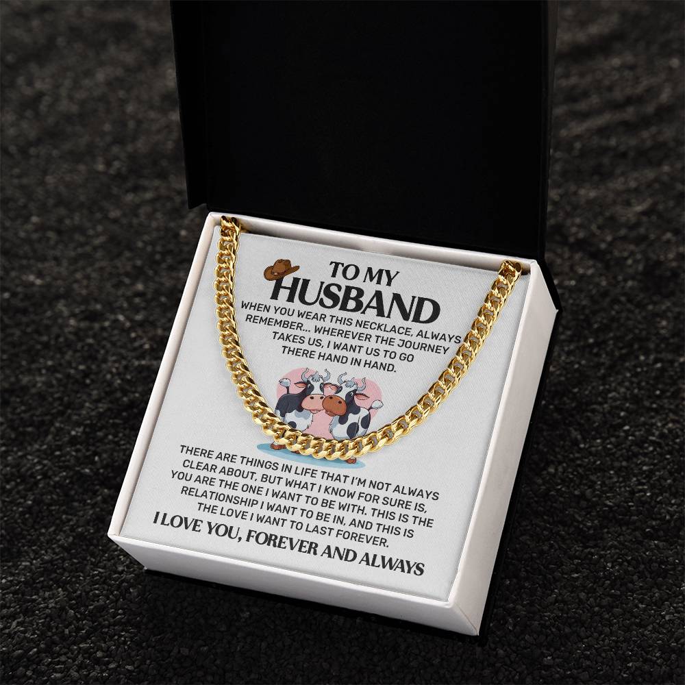 To My Cow Loving Husband Necklace