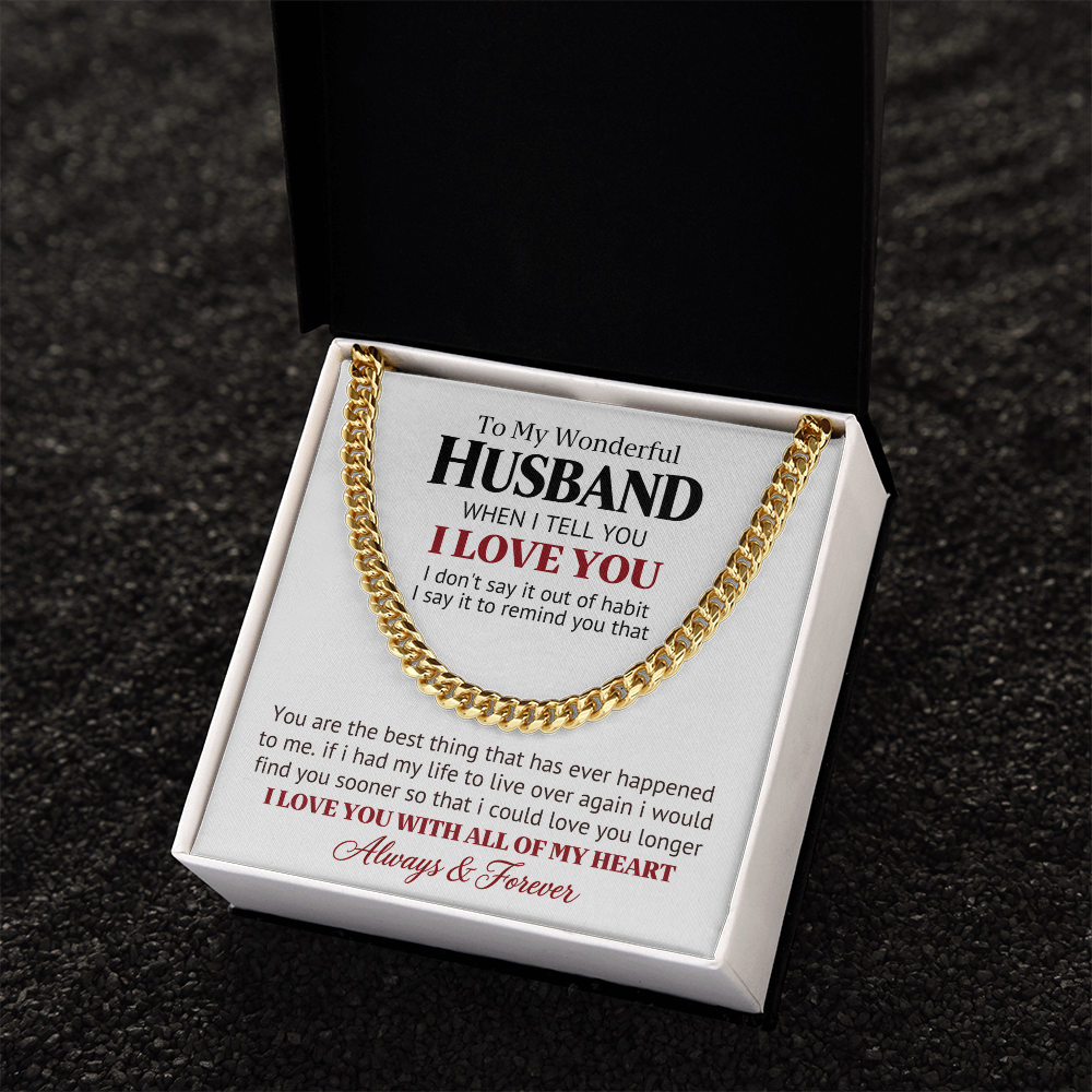 Wonderful Husband Gift Chain – Love You Longer