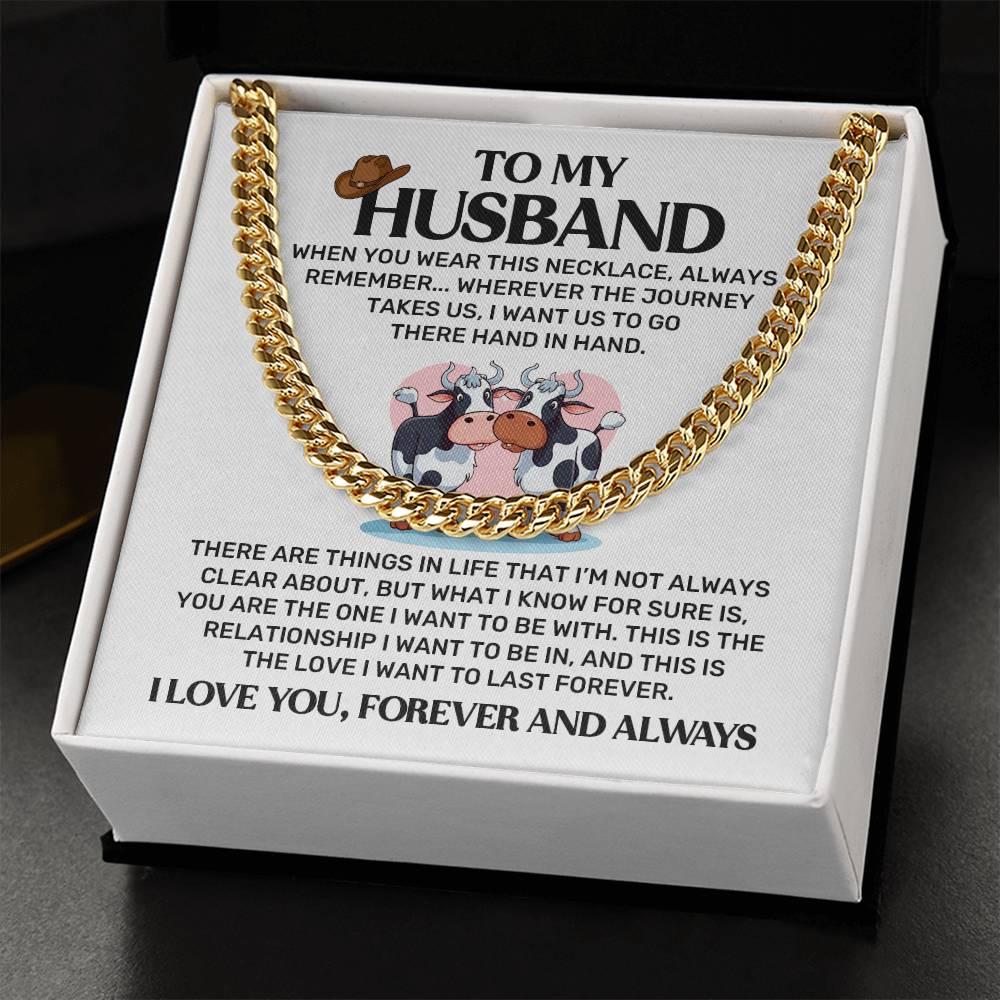 To My Cow Loving Husband Necklace
