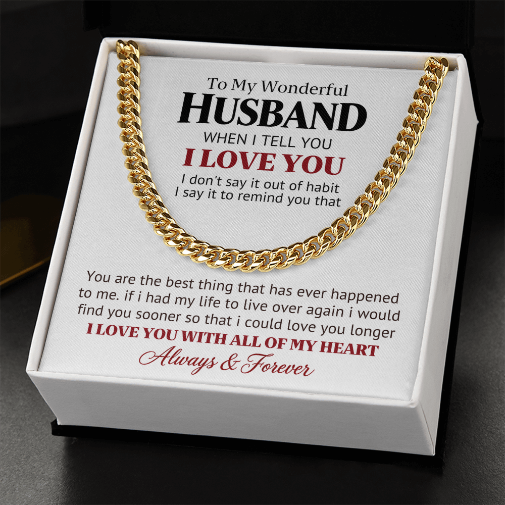 Wonderful Husband Gift Chain – Love You Longer
