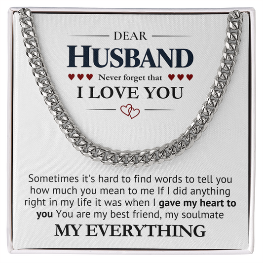 Husband My Everything Gift Chain From Wife