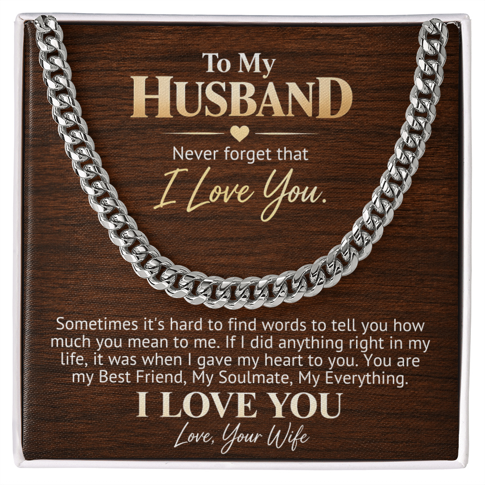 Cuban Link Chain Gift for Husband — My Best Friend, My Soulmate