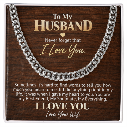 Cuban Link Chain Gift for Husband — My Best Friend, My Soulmate