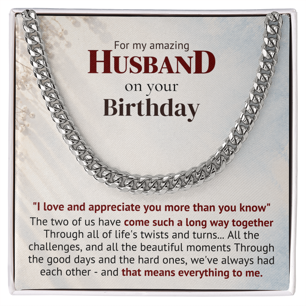 Amazing Husband Birthday Gift Chain – Our Journey Together