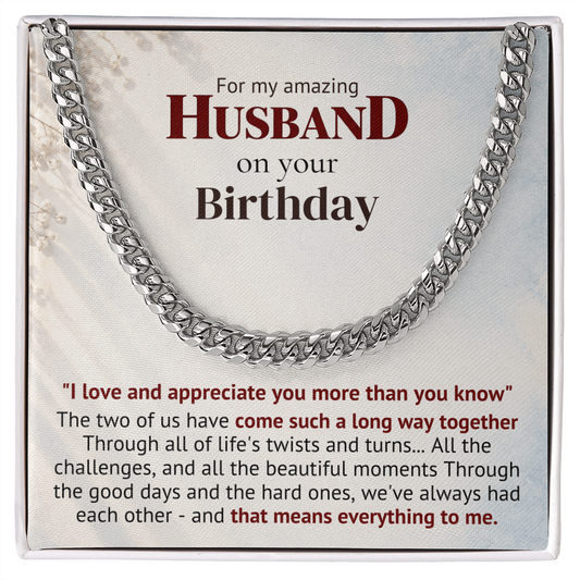 Amazing Husband Birthday Gift Chain – Our Journey Together
