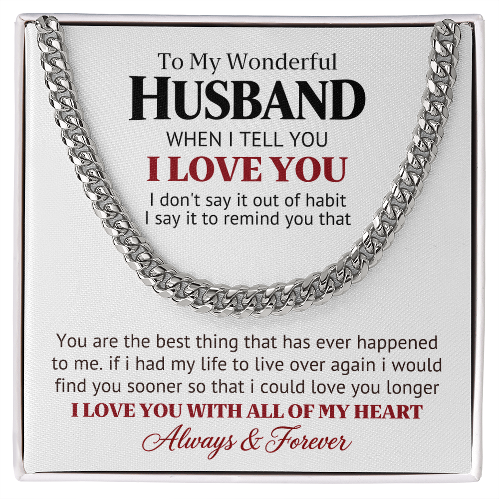 Wonderful Husband Gift Chain – Love You Longer