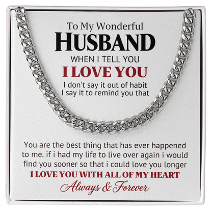 Wonderful Husband Gift Chain – Love You Longer