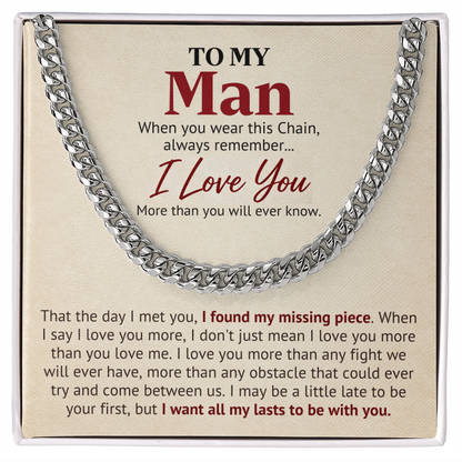 Cuban Link Chain Gift for Husband — My Missing Piece