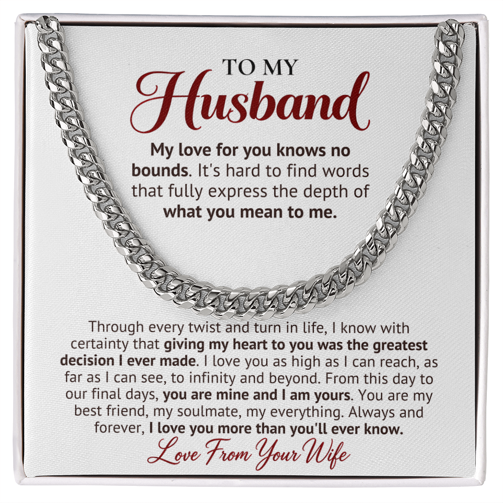 Love Without Bounds – Husband Gift Chain From Wife