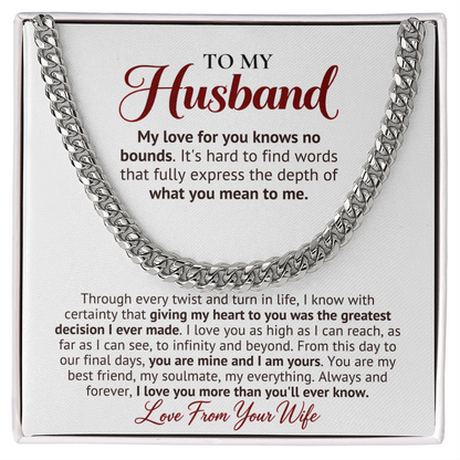 Love Without Bounds – Husband Gift Chain From Wife