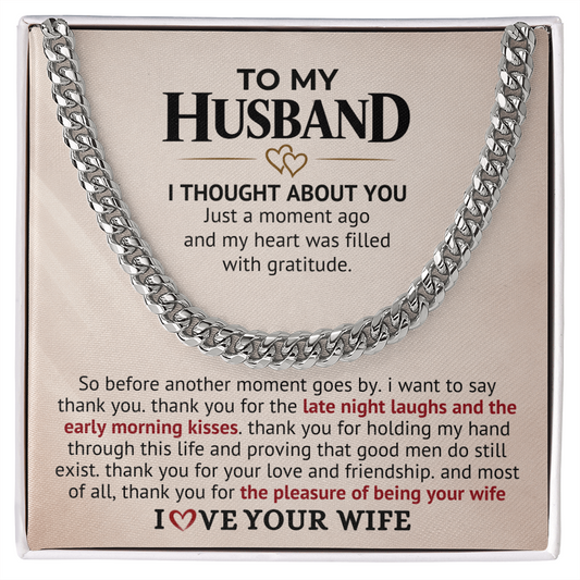 Husband Gift Chain – Grateful to Be Your Wife