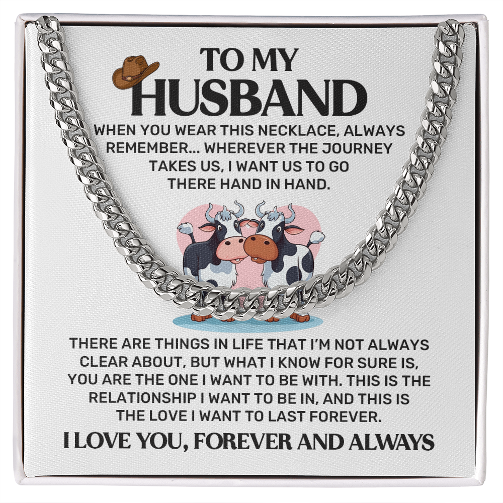 To My Cow Loving Husband Necklace